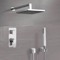 Rain Shower System with Handheld, Square Rain Shower Head, Shower Faucet Set